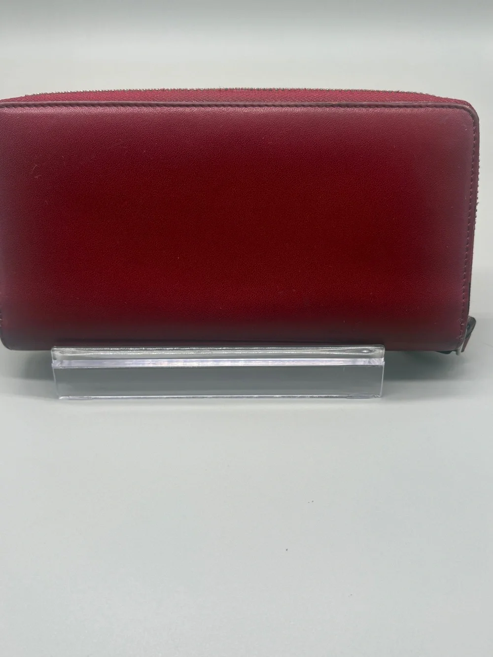 Vivienne Westwood Burgundy Zip-Around Leather Wallet with Orb Emblem
